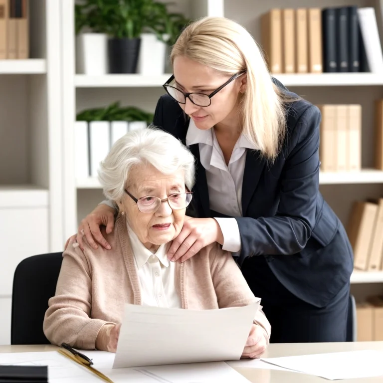 書類作成を手伝う専門家の写真