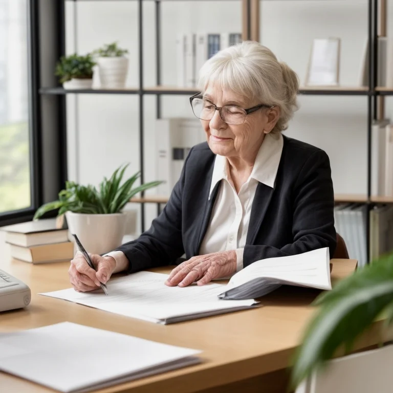 高齢者が専門家と相談している場面